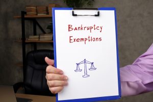 bankruptcy exemptions phrase on the page