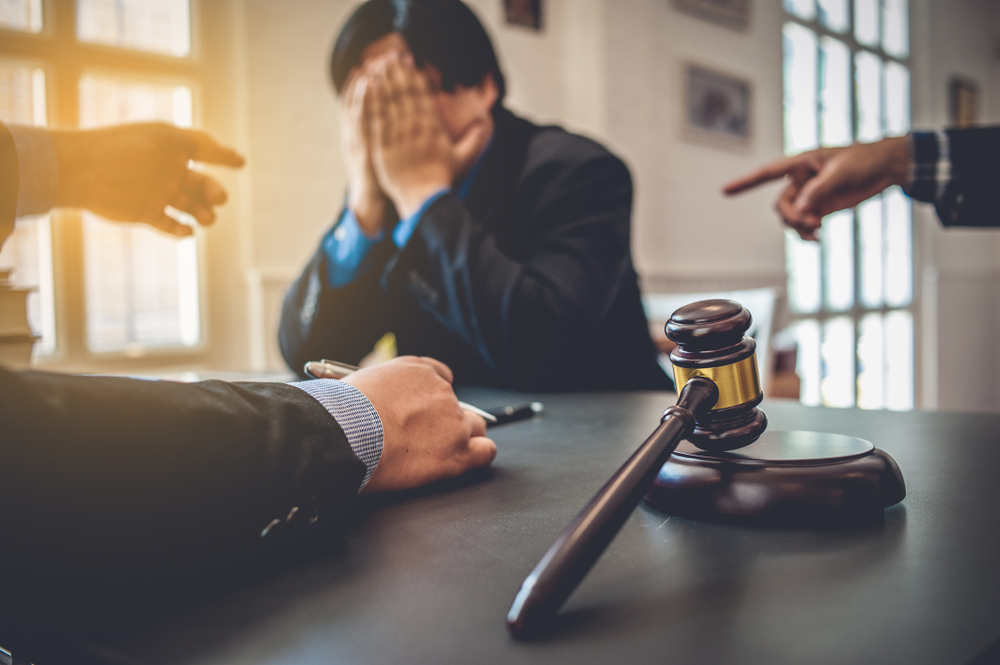 Businessman feels stressed when filed for bankruptcy, bankruptcy and execution