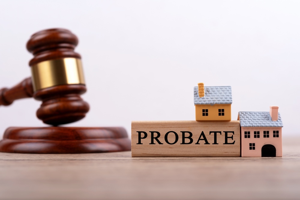 Gavel and wood block with text PROBATE